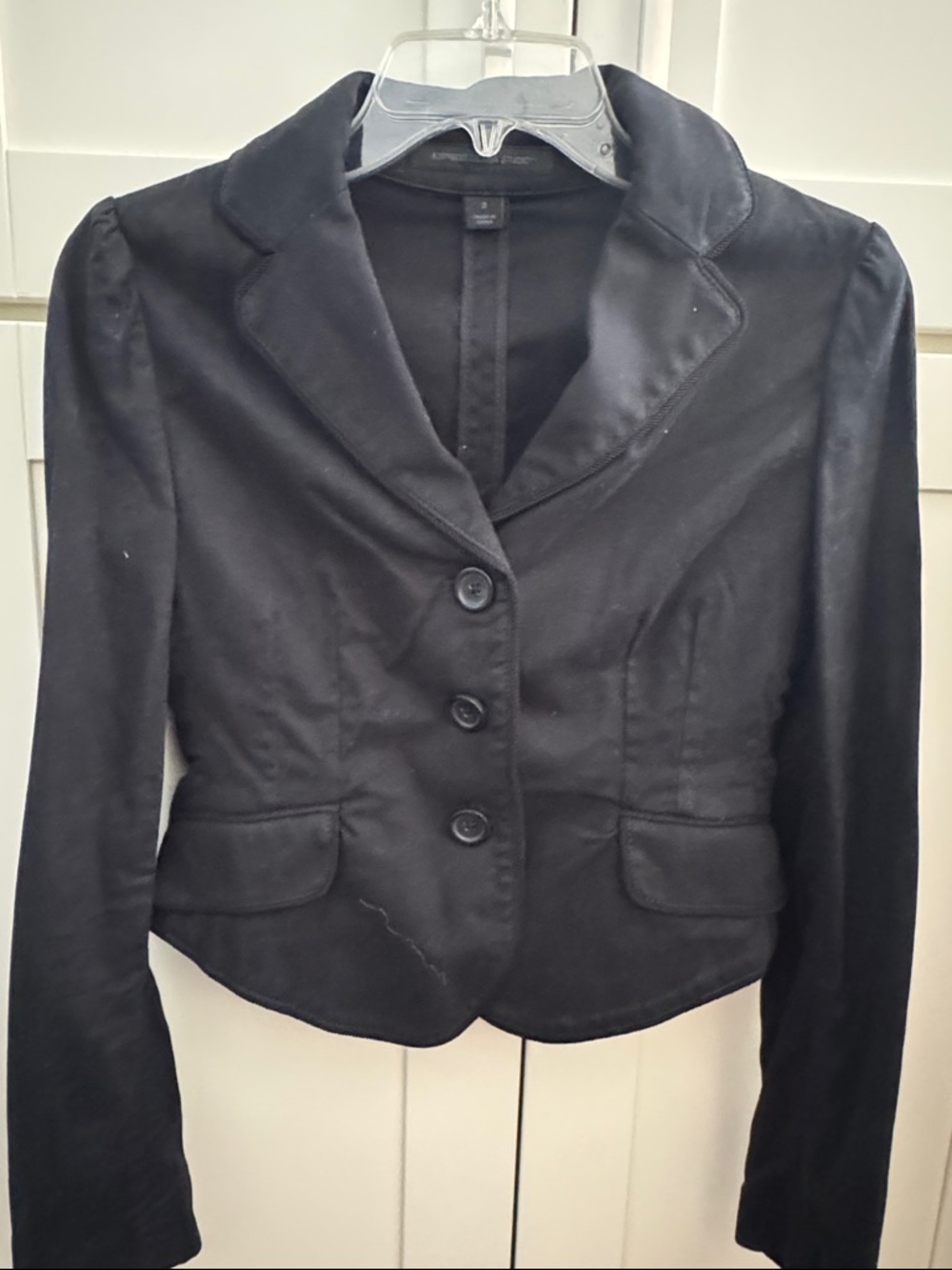 Express Black Three-Button Tailored Blazer